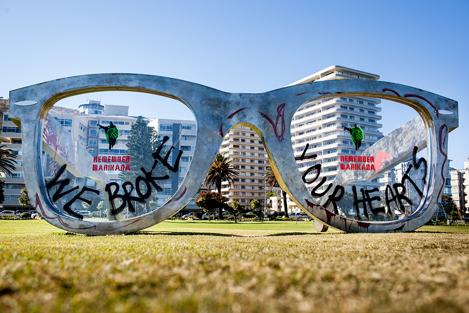 Defacing of artwork